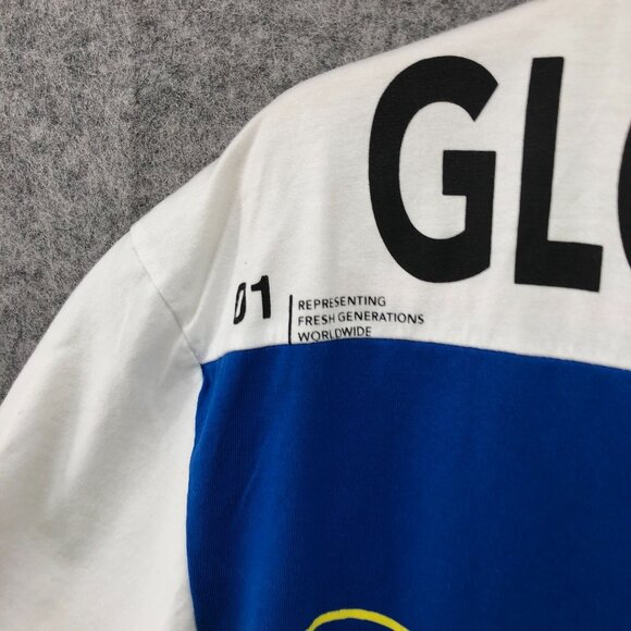 Zara Oversized T Shirt Womens S Global Cast Graphic Tunic White Blue World - Picture 5 of 9